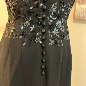 Donna‎ Morgan Sequin Cocktail Dress 8 Lined Black Tie Special Occasion Holiday